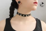 چوکر چرمی مدل دبل اسپایک