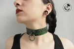 چوکر چرمی مدل مارو رنگ سبز